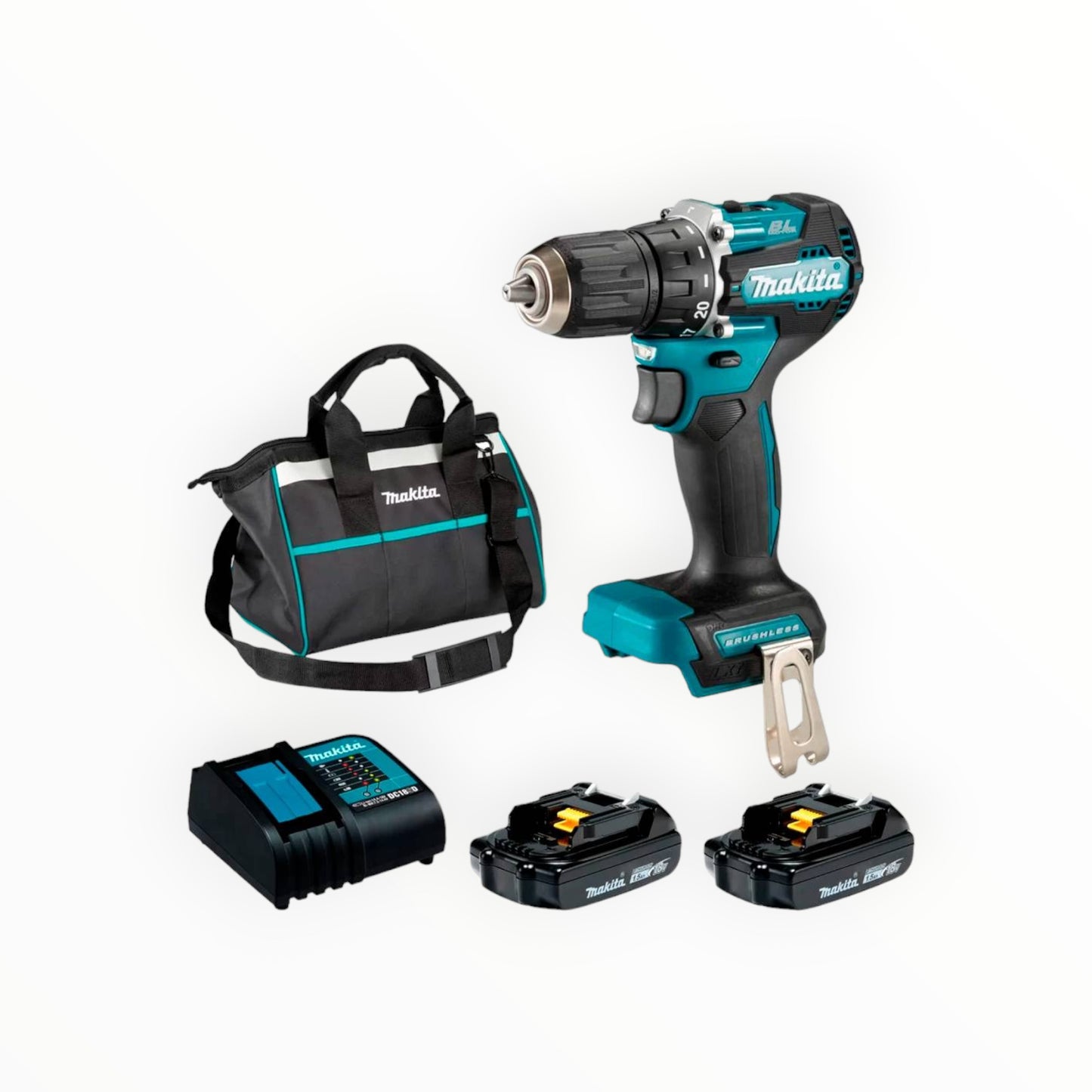 TALADRO INALAMBRICO 18V NEGRO 1.5A DHP487 /1 ATORNILLADOR IMPACTO DTD157 DLX2414X7B + MALETA