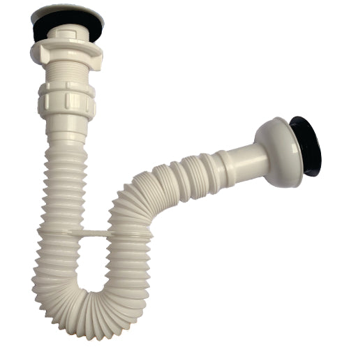 TRAMPA "P" PVC CORRUGADA C/REGISTRO C/DESAGUE BLANCO 9630