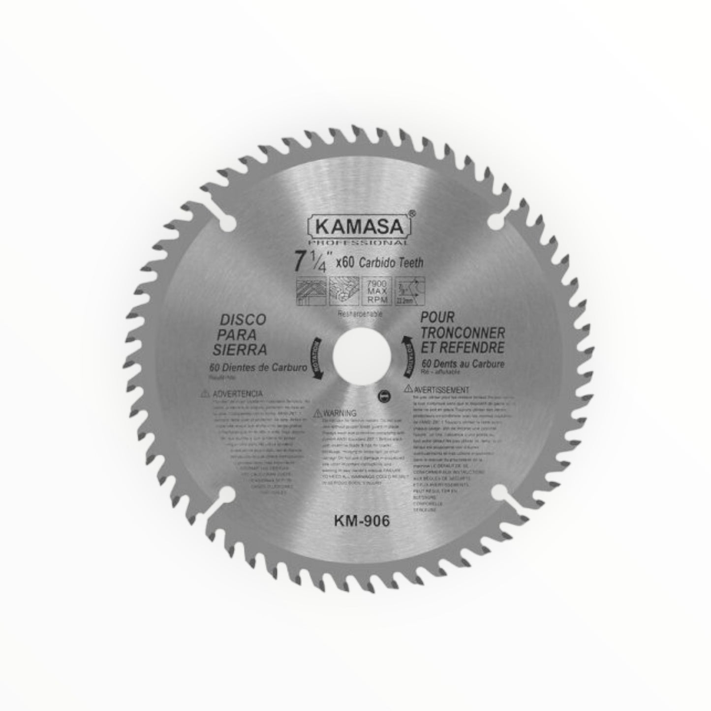 DISCO MADERA 7-1/4"X60T KM906