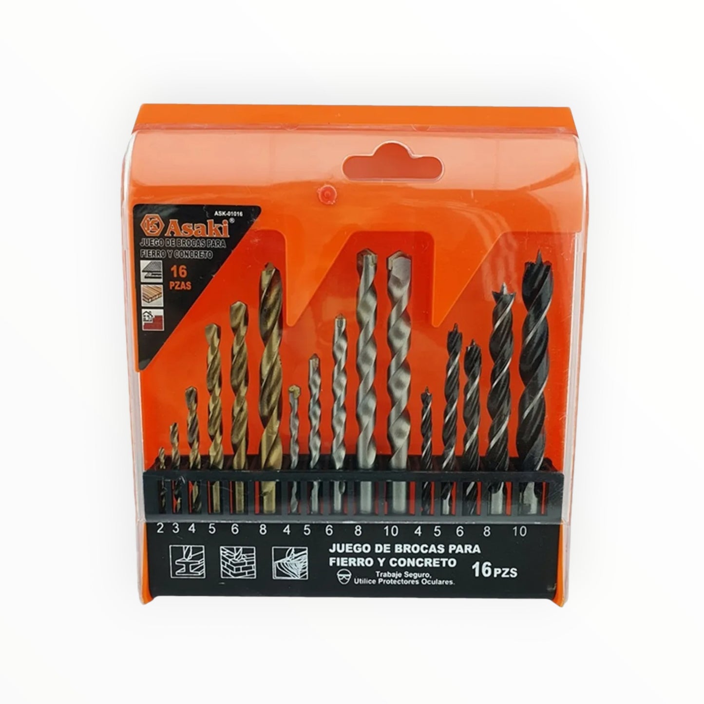 BROCA CONCRETO/MADERA/FIERRO 16PZA ASK01016