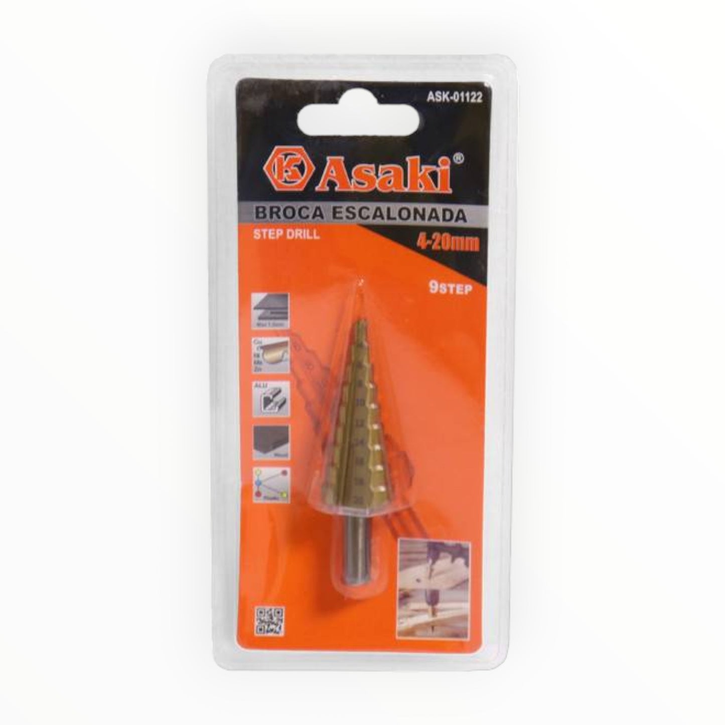 BROCA ESCALONADA 4-20MM/9 PASOS ASK01122
