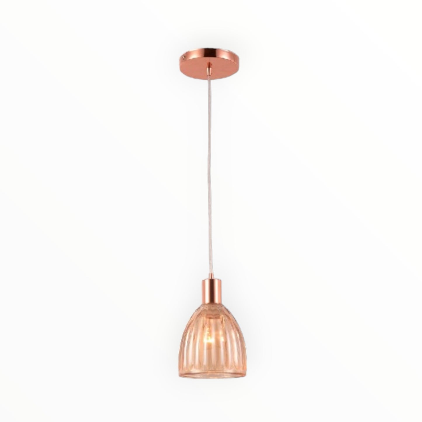 LAMPARA COLGANTE PLATO VIDRIO AMBAR E27 130-101C/1XE27/A