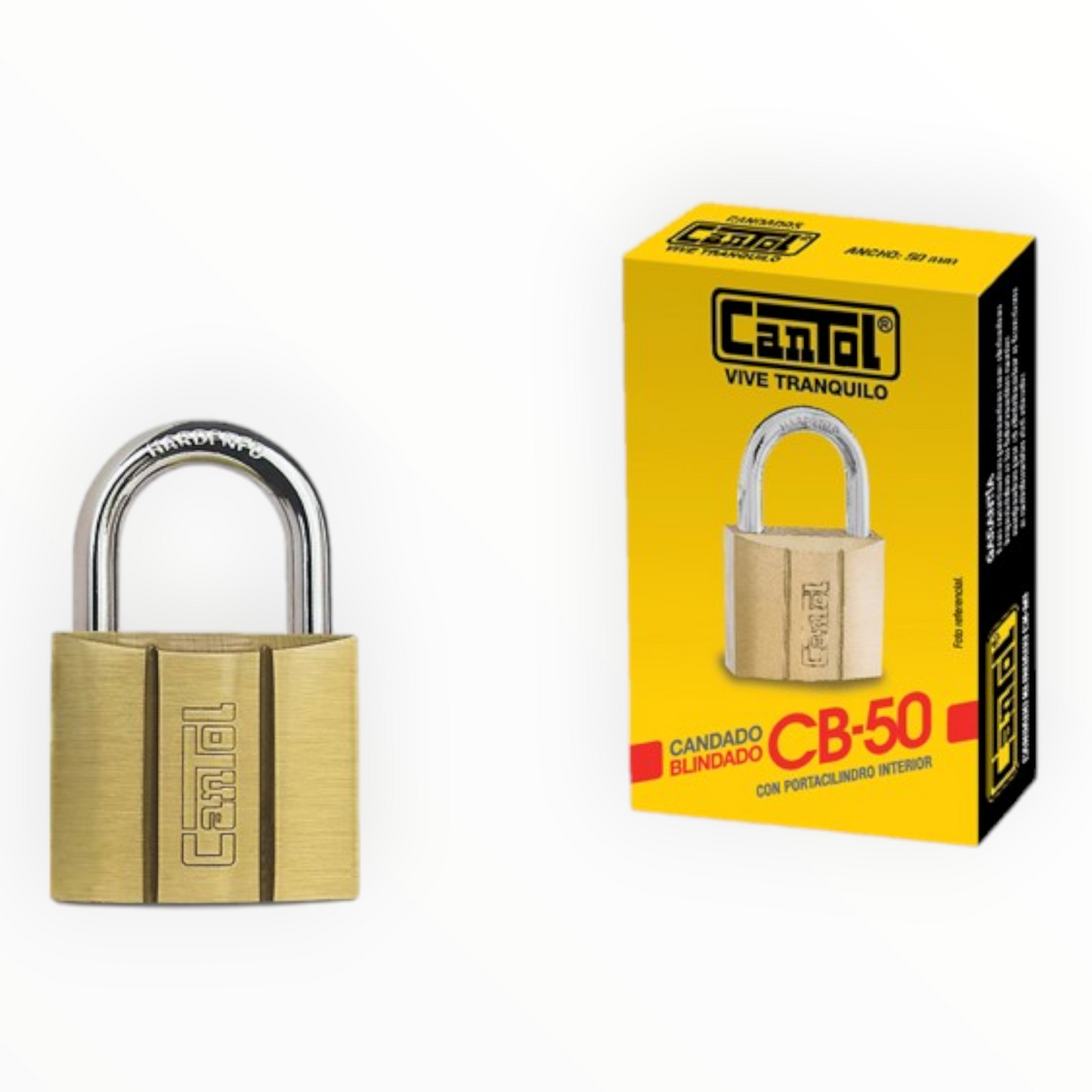 CANDADO BLINDADO 50MM DORADO CB50