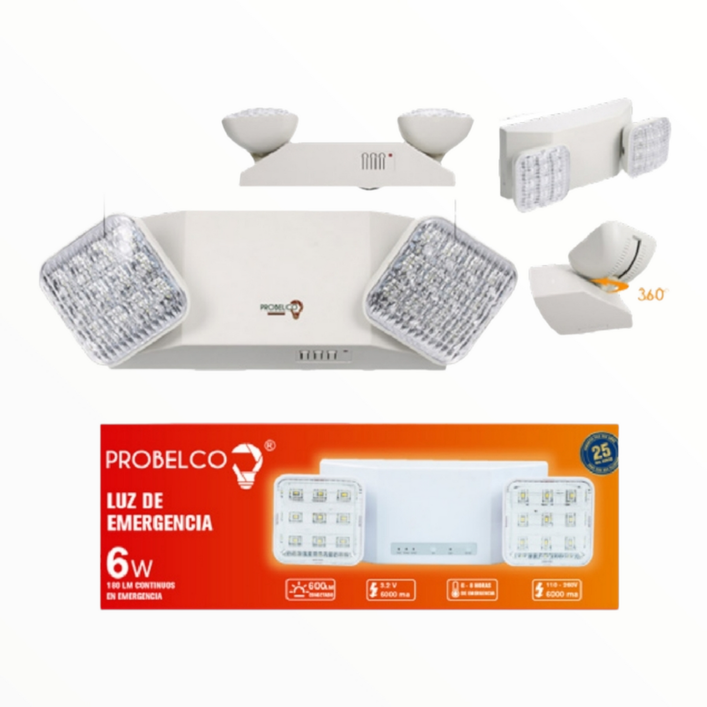 LAMPARA EMERGENCIA 6 HORAS EME6W6500K PROBELCO