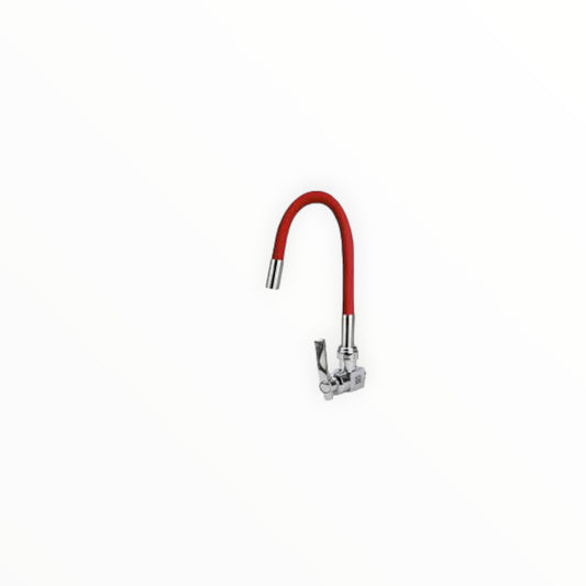LLAVE COCINA ROJO FLEXIBLE P/PARED COSTADO 4850A72-SS