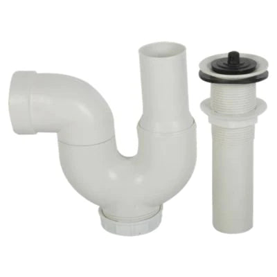 TRAMPA DOBLE CORRUGADA BLANCA + 2 DESAGUE 4" PVC FY-3005D