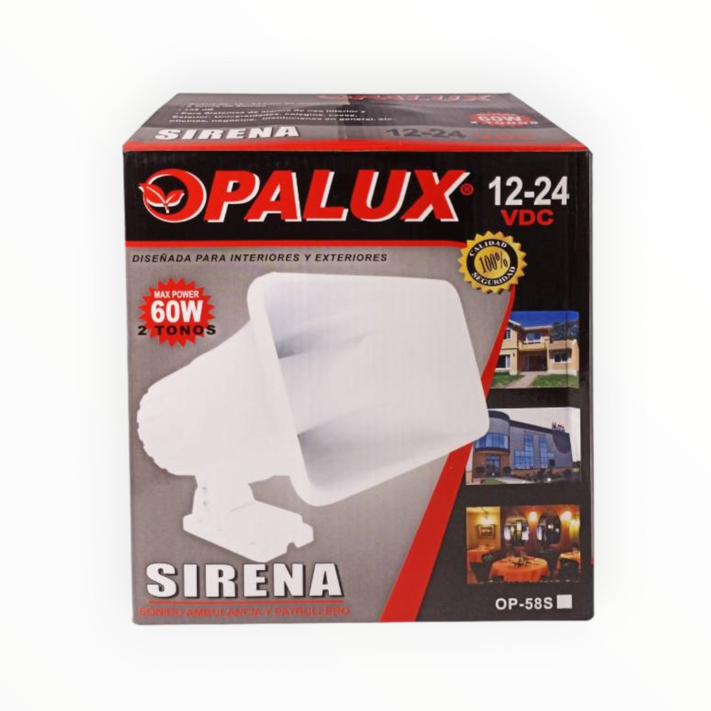 SIRENA BLANCA 12-24V 60W 2 TONO OP-58S