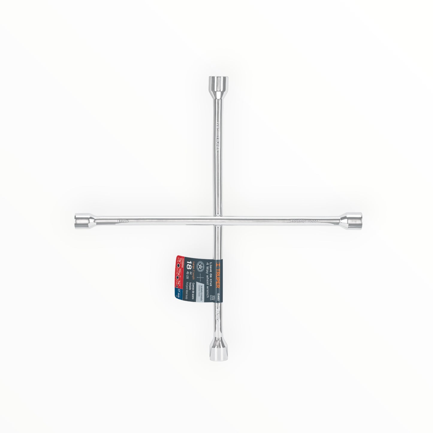 LLAVE CRUZ CROMADO 18" 15480