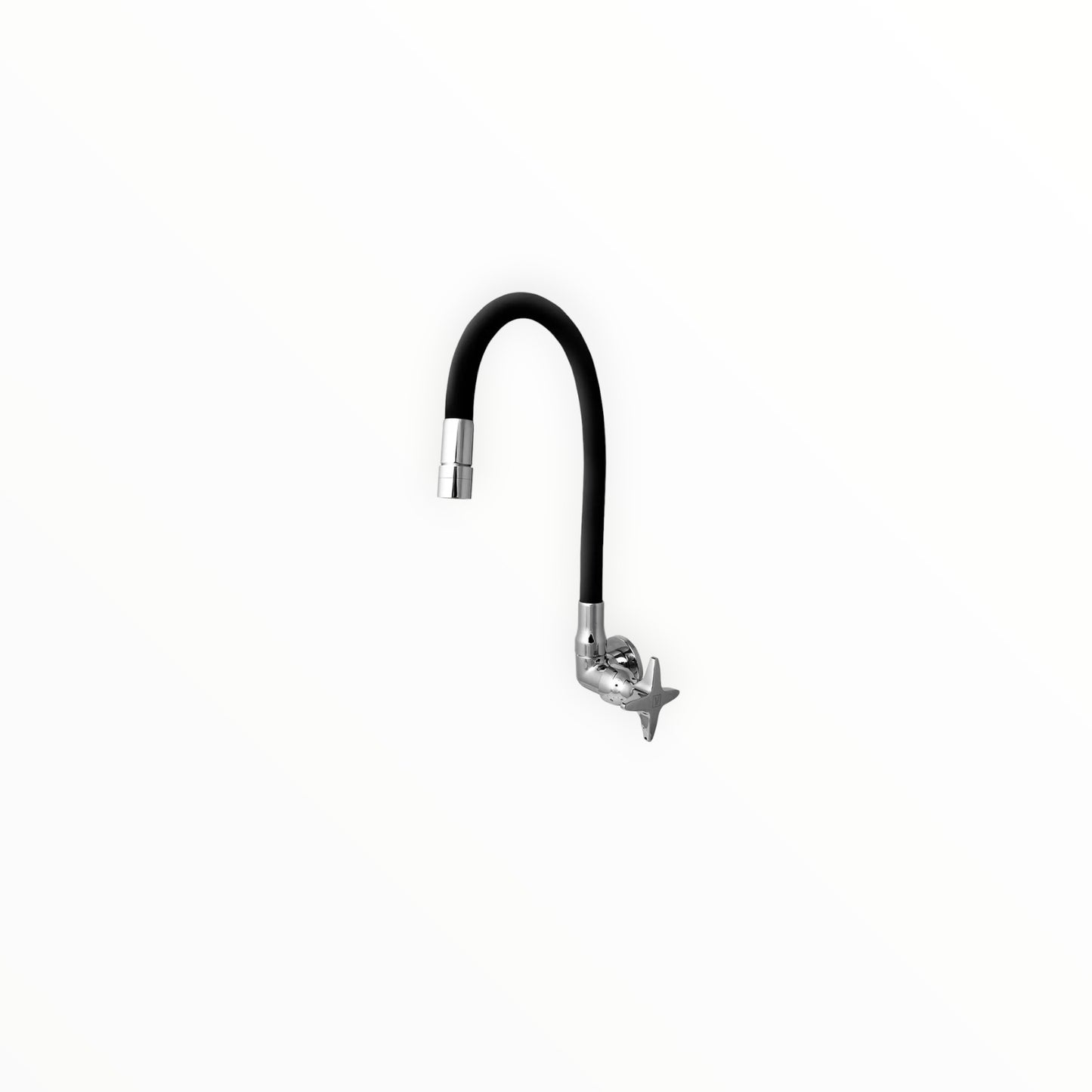 LLAVE COCINA FLEXIBLE P/PARED NEGRO PF-01