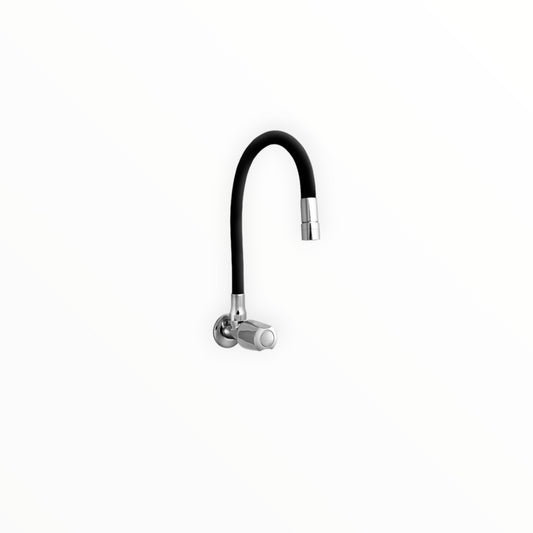 LLAVE COCINA NEGRO FLEXIBLE P/PARED COSTADO PC-01