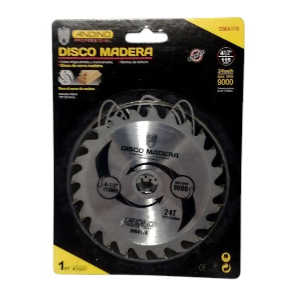 DISCO MADERA 4-1/2"X40T - ANDINO