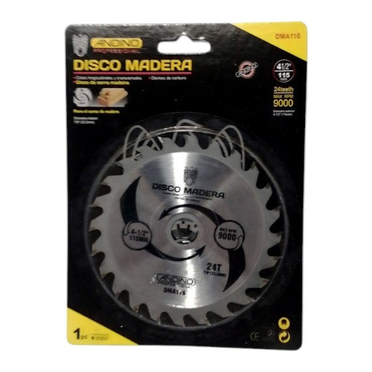 DISCO MADERA 4-1/2"X40T - ANDINO