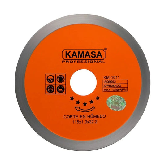 DISCO DIAMANTADO CONTINUO NARANJA 4-1/2" KM1011 - KAMASA