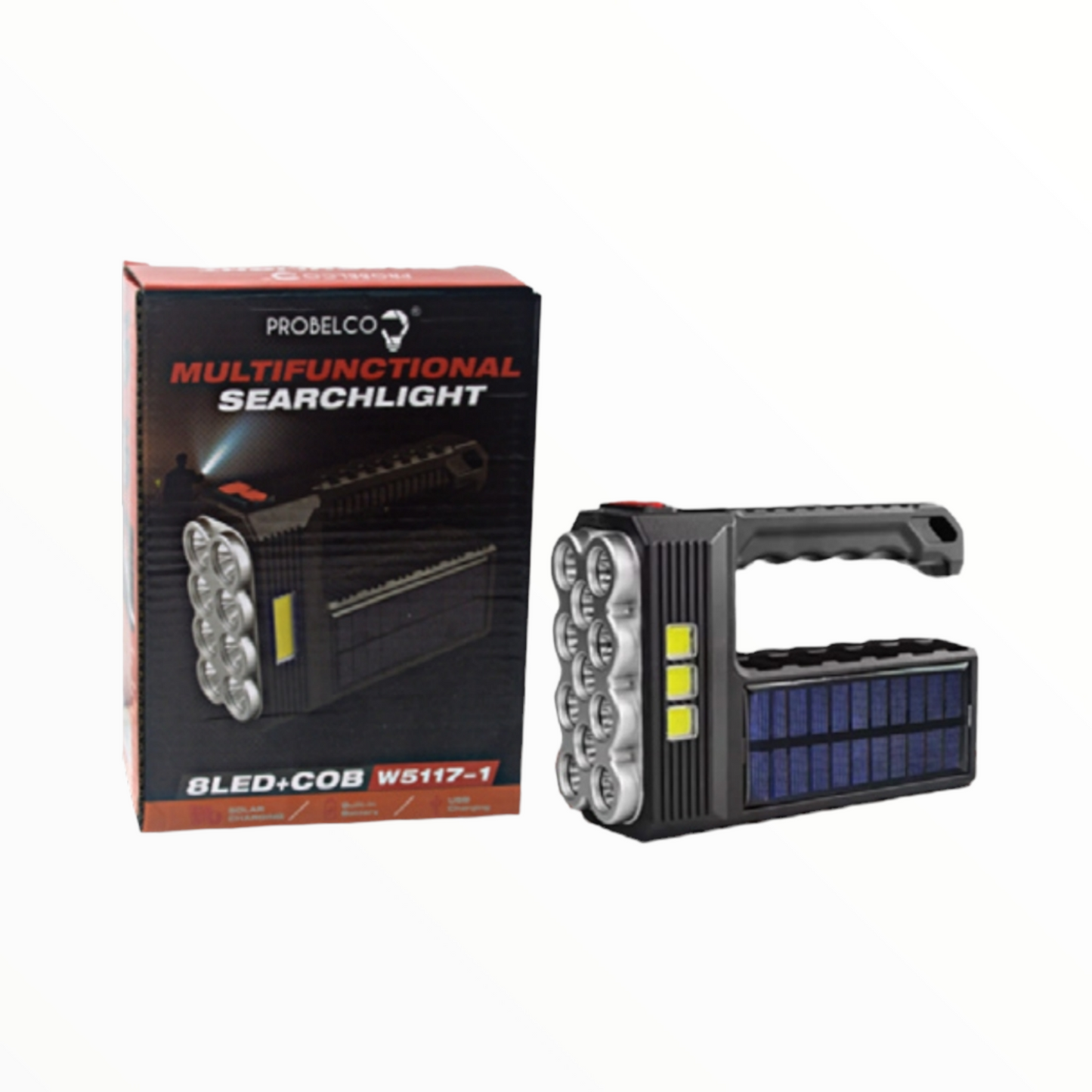 LINTERNA RECARGABLE  SOLAR 08 LED 5117-1 PROBELCO